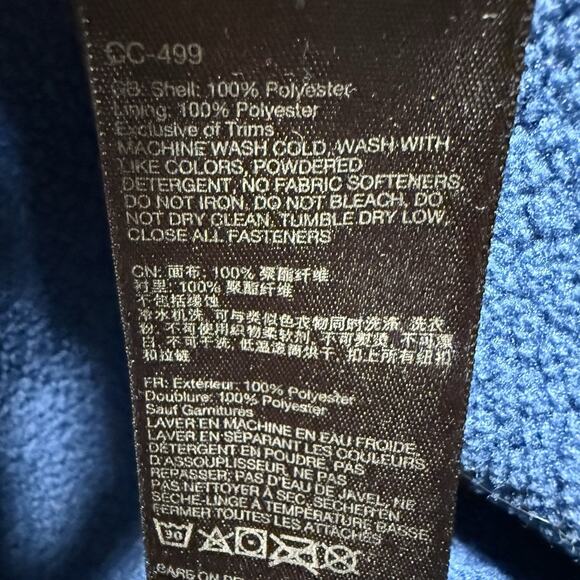 Marmot Drop Line Jacket Mens M Blue Knit Fleece Lined Polartec Full Zip Sweater - Picture 6 of 10